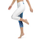 TeeRex Blue & White Swirl Yoga Capri Leggings with pockets